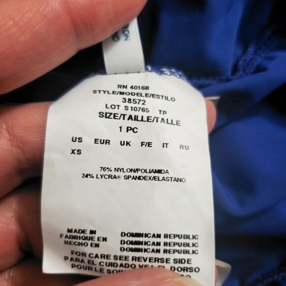 ECO SWIM‎ Womens Coverup XSmall Blue Swimsuit Ruffled Strapless Cinched Strechy - Picture 10 of 11